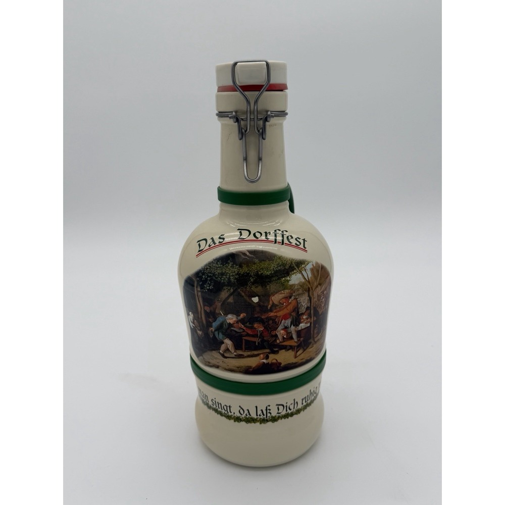 Vintage German Growler 2L " Das Dorffest" The Village Festival Porcelain Top